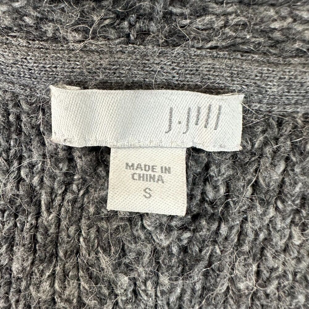 J Jill Cardigan Sweater Womens Small Open Front Knit Gray Lightweight - Picture 4 of 7